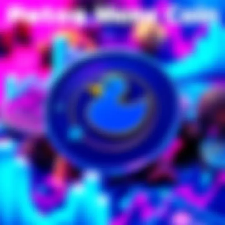 Graphic showing Patos Meme Coin with a duck symbol and Solana logo, highlighting exchange listings and price growth potential.
