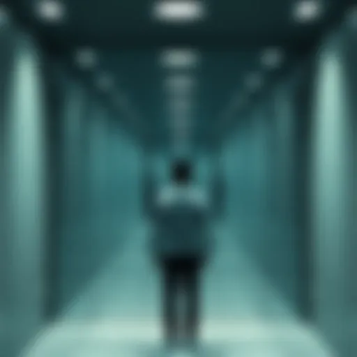 A person standing in front of a mirror reflecting different versions of themselves symbolizing repeated choices and habits.