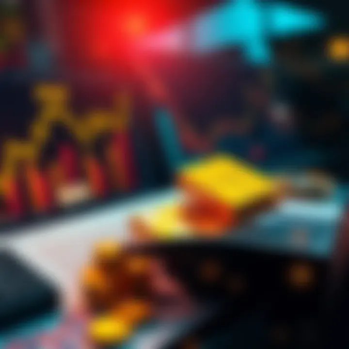 A person analyzing gold bars and investment charts related to PAX Gold