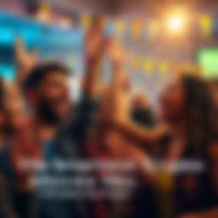 A group of people sharing their proud cryptocurrency stories at a lively gathering, showcasing joy and excitement over their investments and decisions