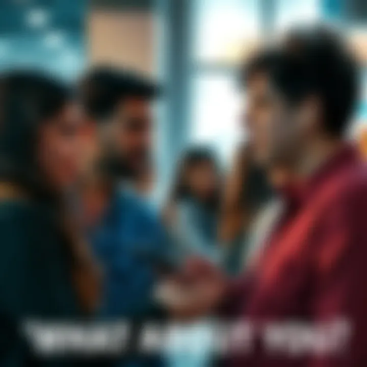 A group of people engaged in conversation, sharing personal stories and insights, reflecting on the question 'What about you?'.