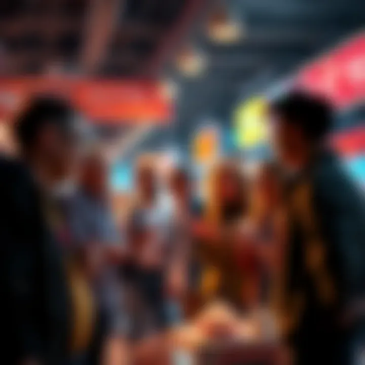 Group of people engaging in conversation about rising prices in a lively setting