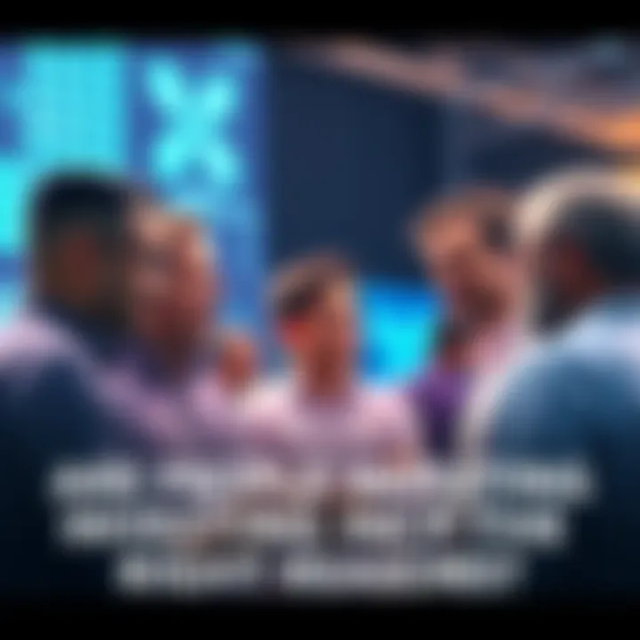 People discussing Ripple investment A group of people engaging in conversation about Ripple and cryptocurrency investments