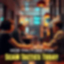 A group of people talking about scam awareness in a cafe