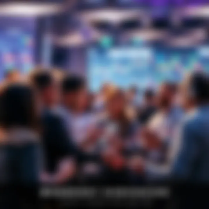 A group of people engaging in a lively discussion about trading ideas and events in a forum setting