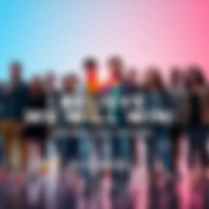 A diverse group of people standing together, holding hands and smiling, symbolizing unity and collective strength.