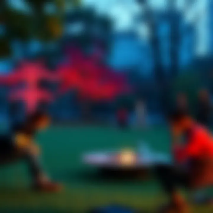 A group of people playing games and chatting in a park without any devices, showcasing a life without the internet