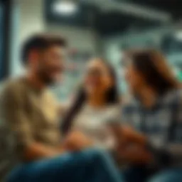 People laughing together A group of friends sharing a joyful moment, laughing while facing daily challenges together.