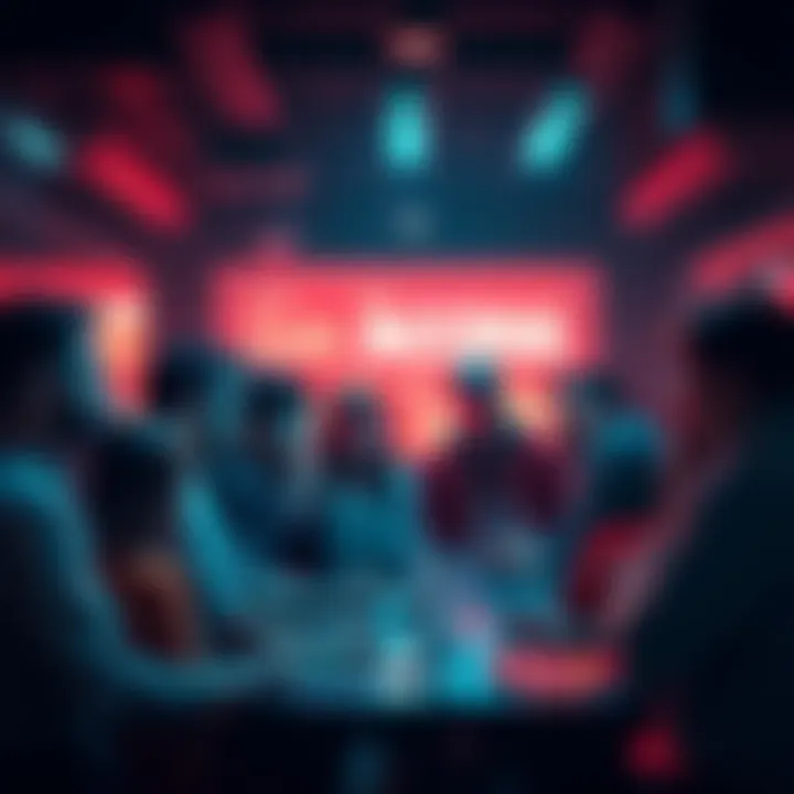 A group of people discussing feedback on a design project