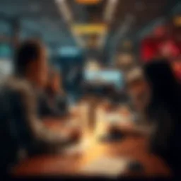 A group of people gathered around a table, engaged in conversation about recent news and its effects on their lives.