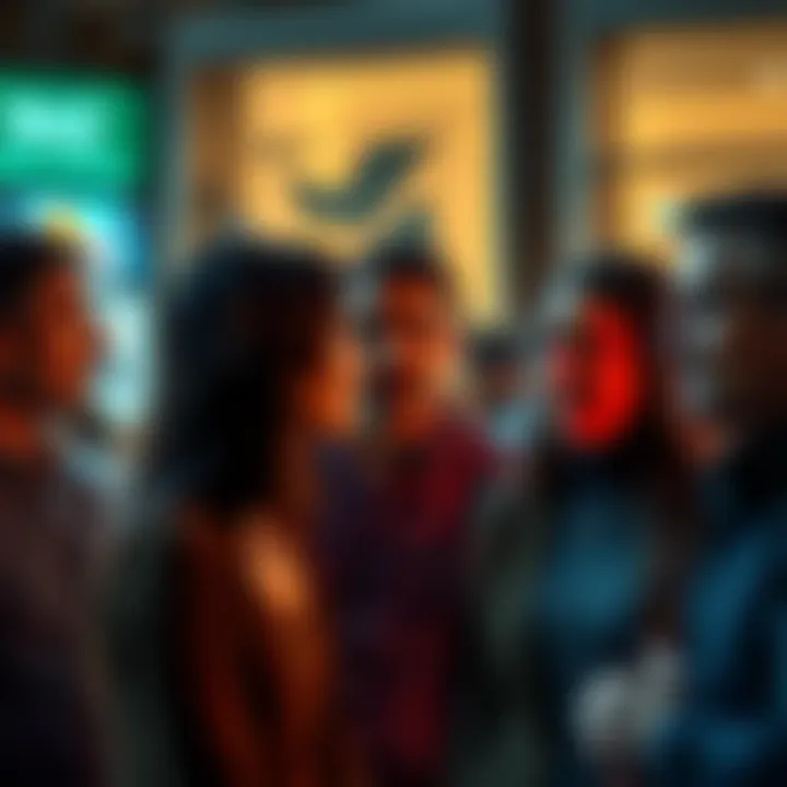 A group of people engaging in conversation about leaving Raiz, showing a mixture of emotions and expressions related to personal decision-making.