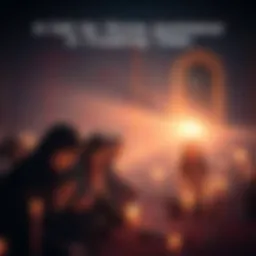 Group of people sitting together in a dimly lit room, praying and lighting candles for hope and support during tough times