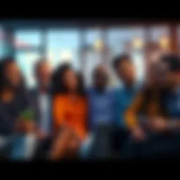 A group of diverse individuals sitting together, sharing their personal experiences about overcoming losses in cryptocurrency investments, showing expressions of hope and resilience.