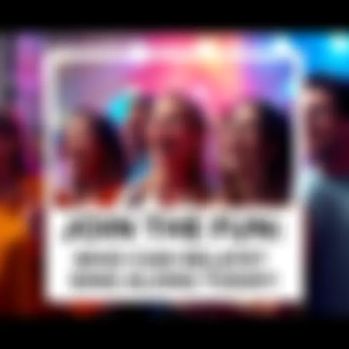 Group of people joyfully singing along in a lively atmosphere