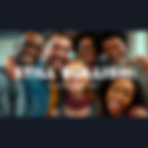 Group of diverse people smiling and supporting each other during tough times