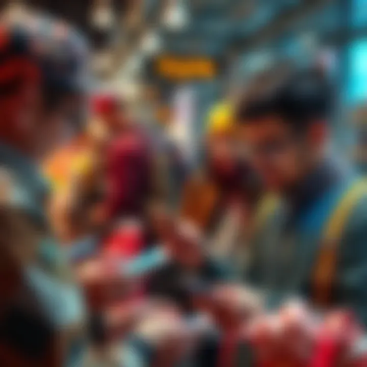 A group of people making purchases with cryptocurrency on their phones, showing the shift towards practical use of digital currencies