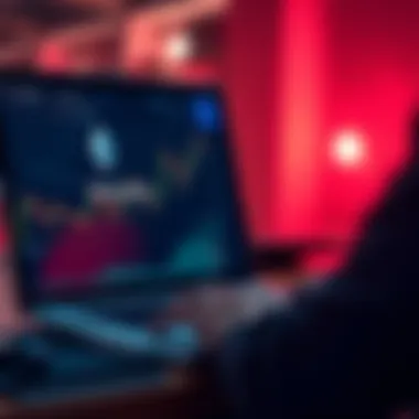 Person analyzing Ethereum market trends A person looking at Ethereum price charts on a laptop, considering taking a loan against their crypto assets during market volatility.
