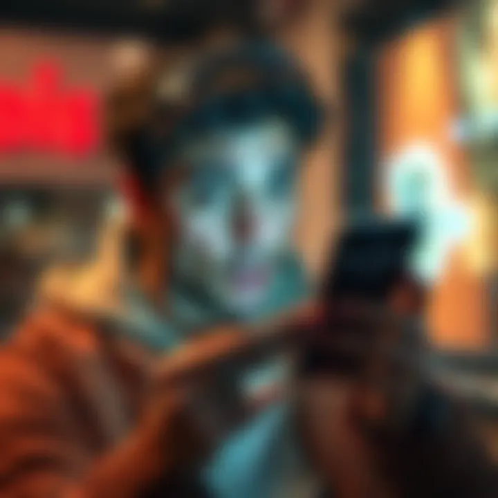 Person checking bank balance on phone A person looking shocked while checking their bank account balance on a smartphone, showing a lower amount than expected.