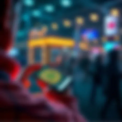 Person checking crypto wallet Individual looking at their smartphone displaying a digital wallet with Pi coins