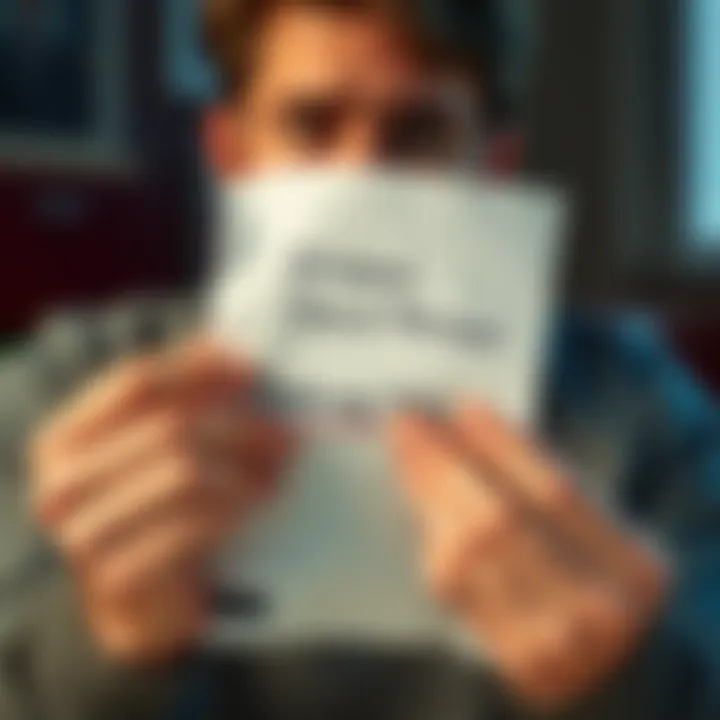 A person holding a paper with a partially written 12-word seed phrase, looking worried about missing the last word, with a new iPhone nearby.