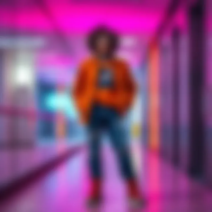 A young person with unique style standing confidently, showcasing their individuality in a modern setting.