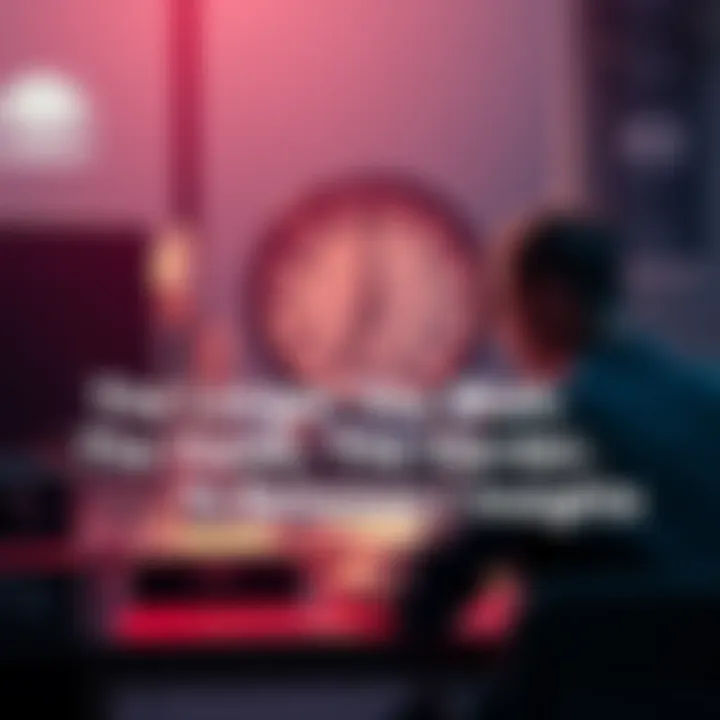 A person sitting at a desk looking anxious while watching a clock, symbolizing the pressure of procrastination