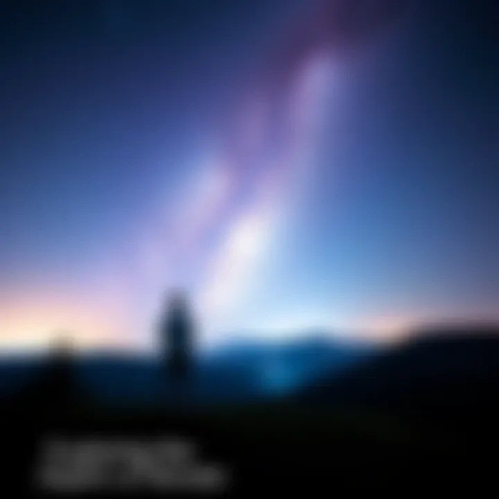 A person stands on a hill, looking up at a clear night sky filled with stars, reflecting on life.