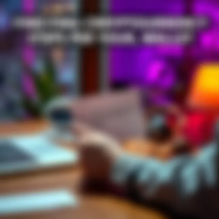 Person holding a note with 12 words A person looking at a note containing a 12-word phrase about cryptocurrency while sitting at a table with a laptop and a sealed envelope nearby