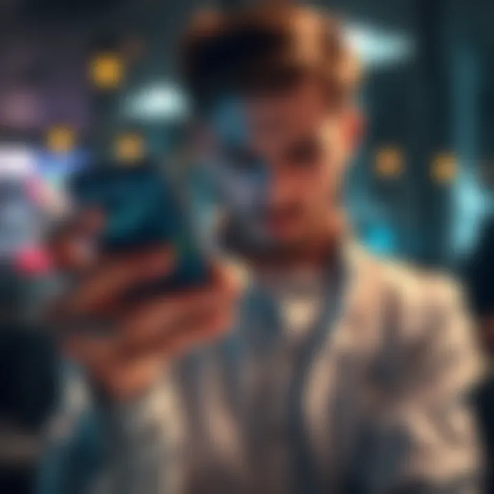 Individual looking worried while checking crypto market trends on their smartphone