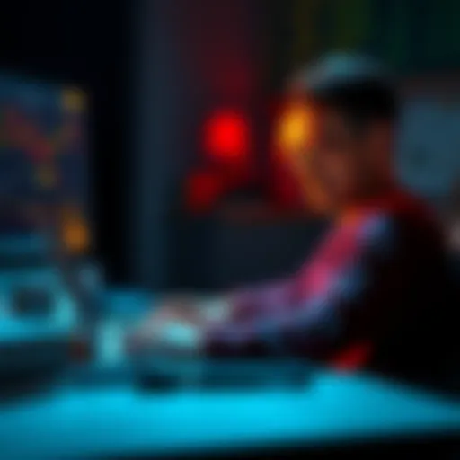 A person sitting at a desk, updating and recycling their cryptocurrency wallets on a laptop, with charts and security icons visible on the screen.