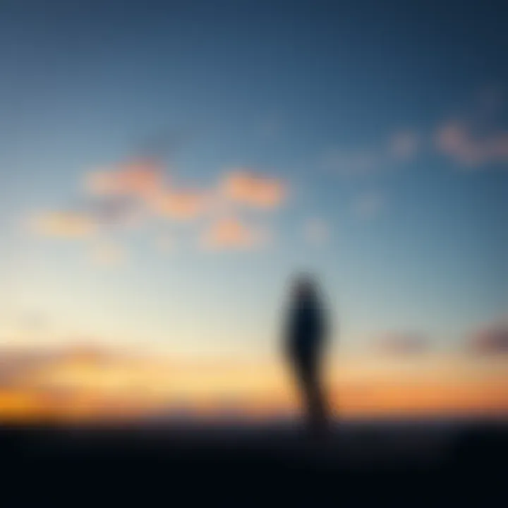 Person standing firm against wind A person stands confidently against a strong wind, symbolizing resilience and determination in the face of doubt.