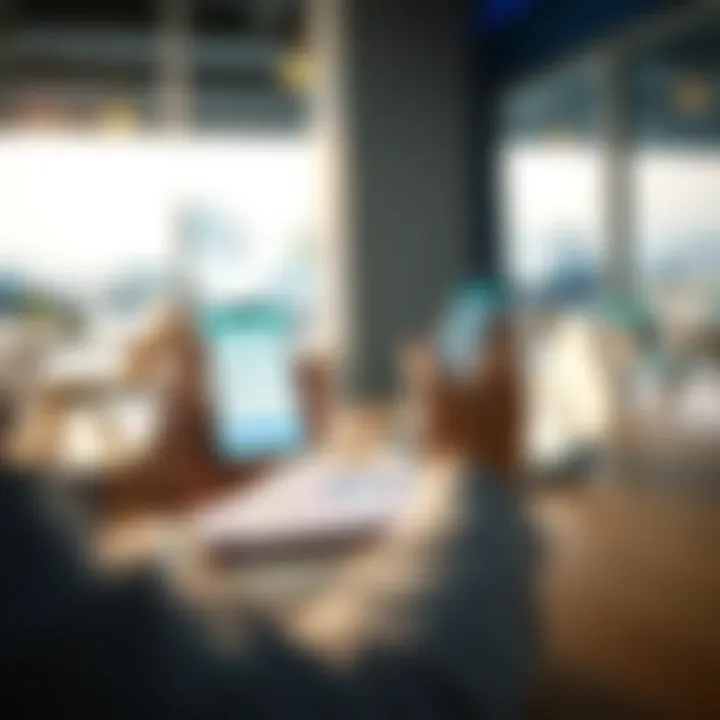 Person using Revolut on a smartphone A person making a large payment using the Revolut app on a smartphone while sitting at a table with a laptop and paperwork related to a car sale