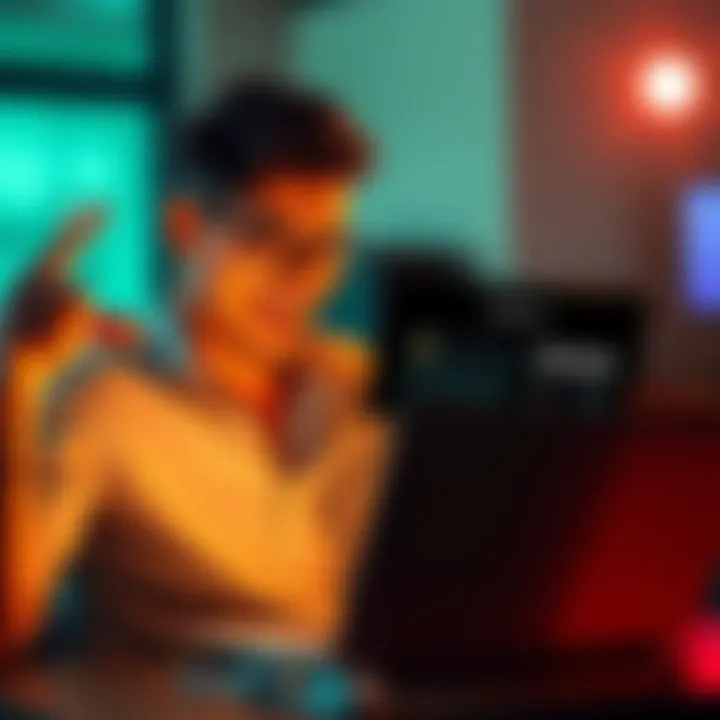A person smiling with a laptop open, showing a recovered cryptocurrency balance, symbolizing relief and joy after losing and finding funds.