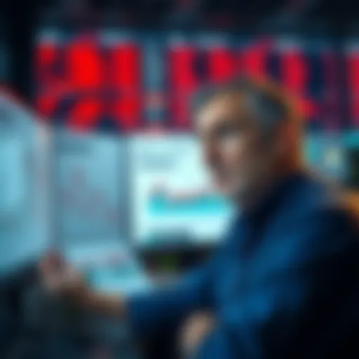 A person looking worried while analyzing financial charts and graphs, reflecting on long-term investment strategies and age implications.