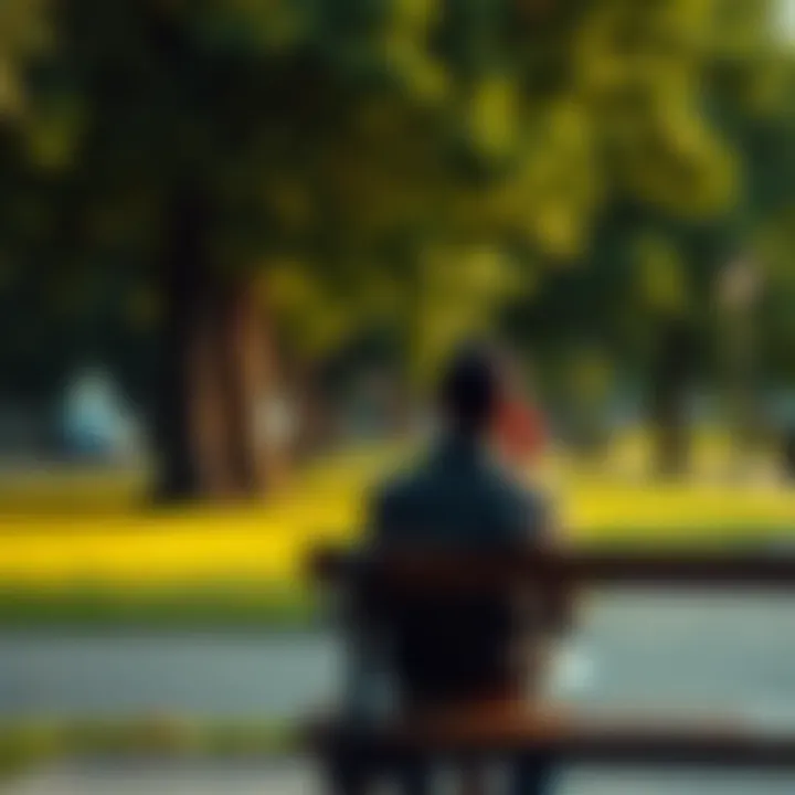 A person sitting on a park bench looking thoughtful, reflecting on their purpose in life.