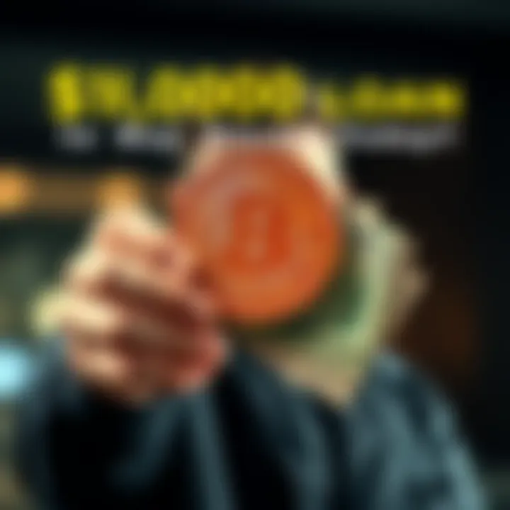 A person holding a Bitcoin symbol with cash in hand, showcasing their investment decision.