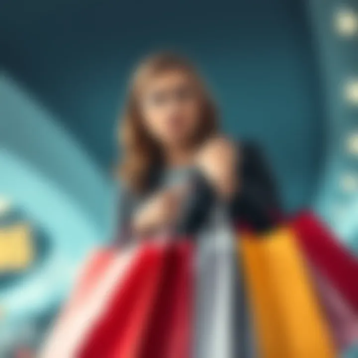 A person looking worried while holding multiple shopping bags, representing buyer's remorse from impulse purchases.