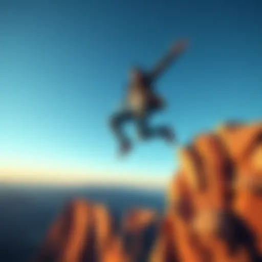 A person confidently jumping off a ledge, symbolizing courage and facing fears.