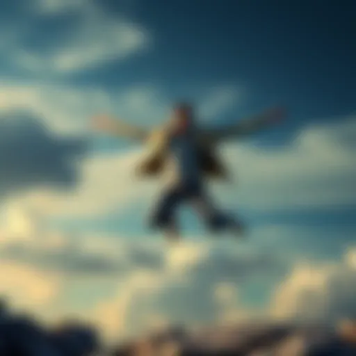 Person Taking a Leap A person confidently leaping forward with arms stretched out, symbolizing full commitment and bold decisions in life and business.