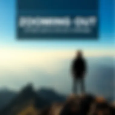 Person looking at horizon A person standing on a mountain top, gazing at a wide horizon, symbolizing perspective and clarity during challenges.