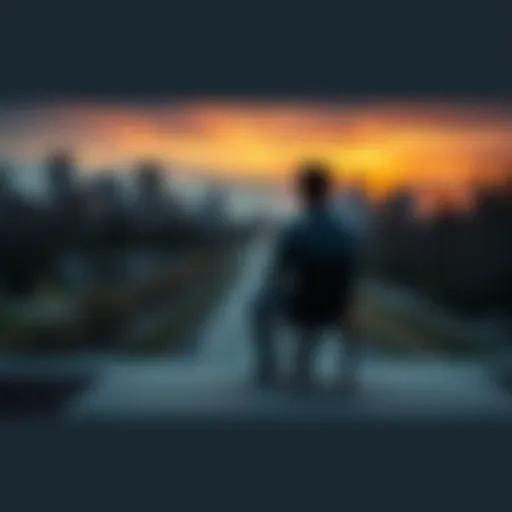 A person sits on a bench, looking thoughtfully at a path ahead, representing a year of effort and emotions.