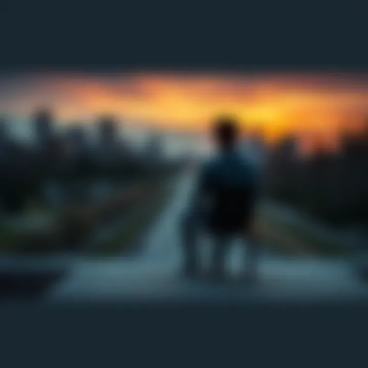 A person sits on a bench, looking thoughtfully at a path ahead, representing a year of effort and emotions.