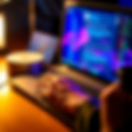 Individual focused on posting on a forum from a laptop, showing user interface on screen