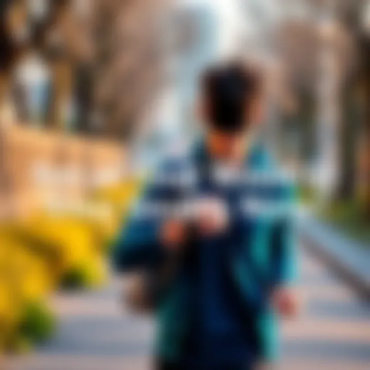 A person walking outdoors wearing a fitness tracker and aiming to reach their weekly step goals