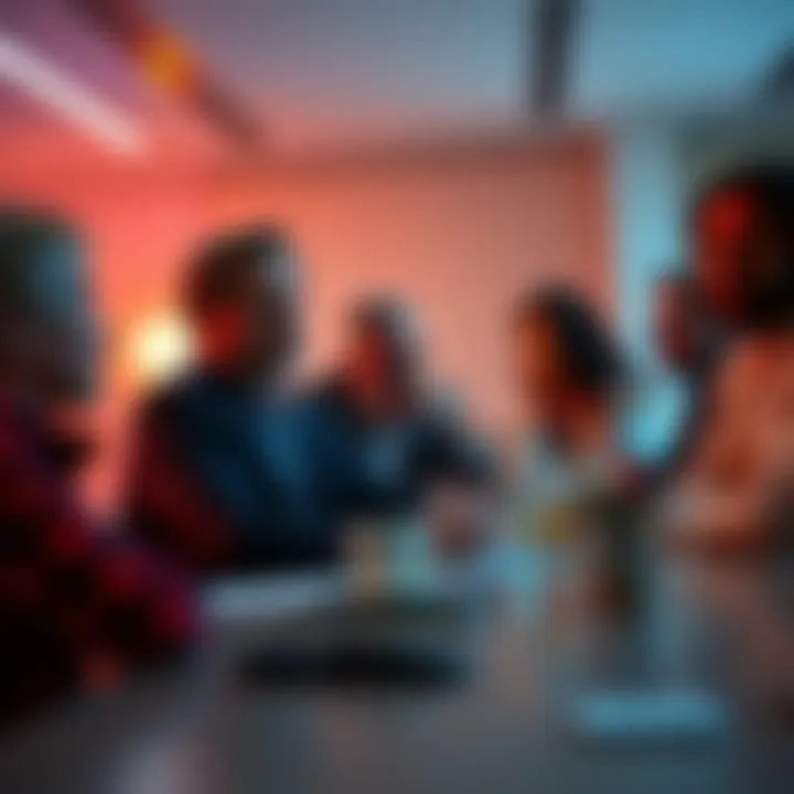 Peter Thiel with a group of tech billionaires discussing plans for a new bank focused on crypto and AI startups at a modern conference room.