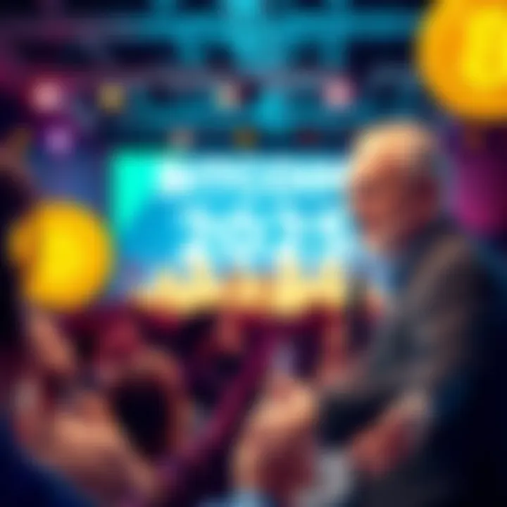 Peter Schiff addressing an audience at the Bitcoin 2025 event, sharing his views on Bitcoin and cryptocurrency.
