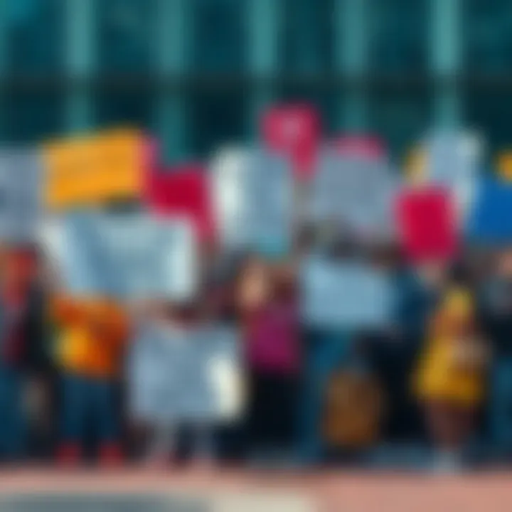 A diverse group of people holding signs calling for the renaming of crypto to grifto, emphasizing transparency in digital currency.