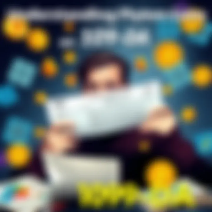 A person looking at their 1099-DA form with puzzled expressions, surrounded by cryptocurrency icons and tax documents.