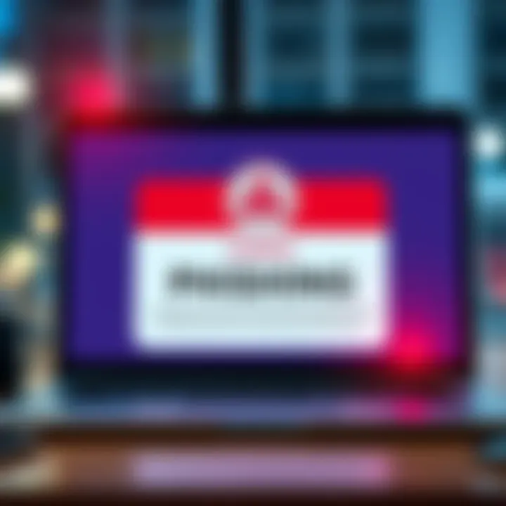 A phishing email warning displayed on a laptop screen with a warning sign, emphasizing the need to protect personal information.