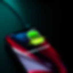 A smartphone displaying a battery icon with an error message indicating charging stopped
